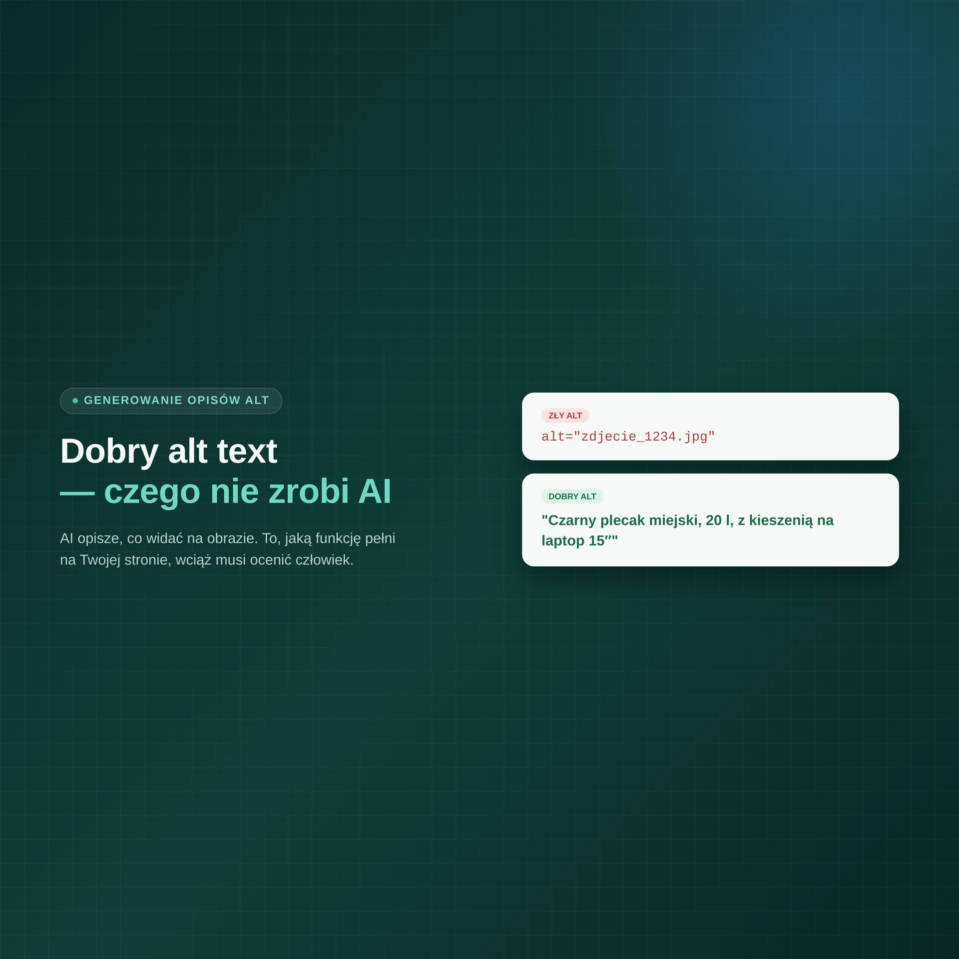 Dobry alt text: czego nie zrobi za Ciebie AI