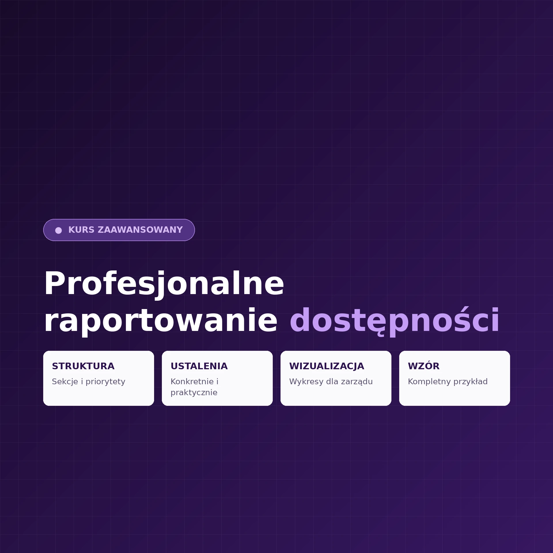 Profesjonalne raportowanie dostępności